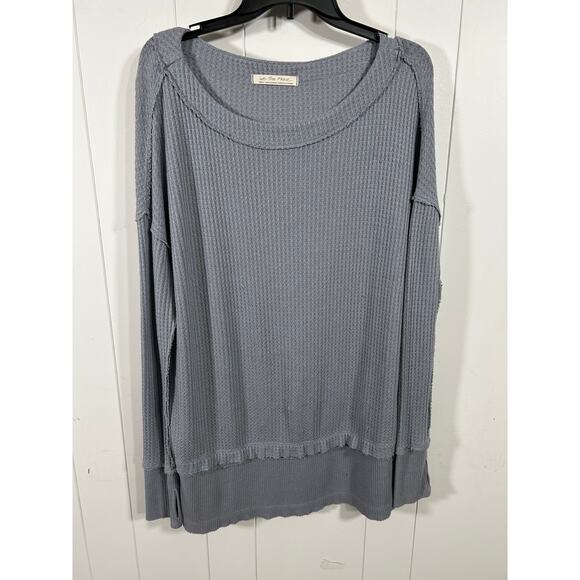 Free People North Shore Thermal Tunic Top in a storm gray. Size small. - Picture 3 of 8